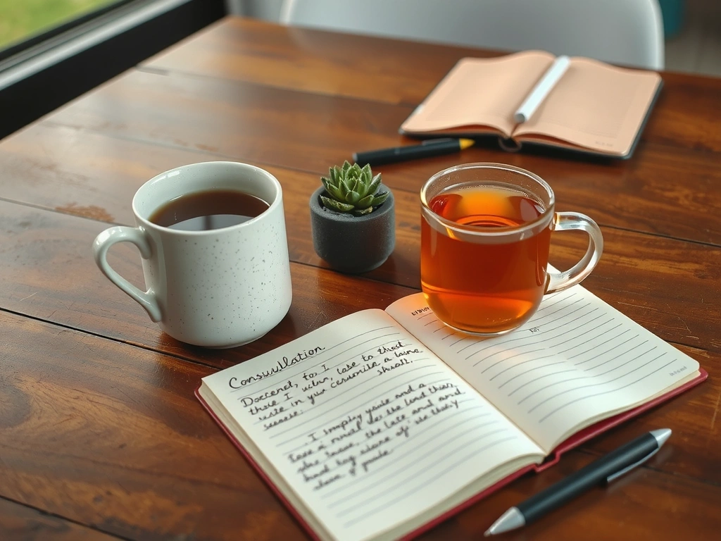 Consultation table scene